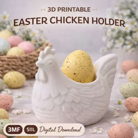 Easter Hen Egg Holder - Decorative Egg Holder - 3D Printable