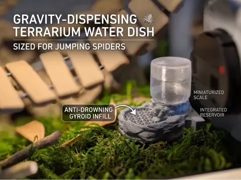 Gravity-Dispensing Terrarium Water Dish