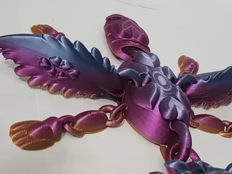 Winged Axolotl with hearts and fully Oscillating