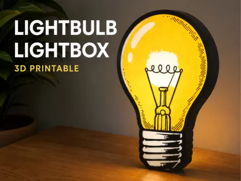Vintage Light Bulb Lightbox – Retro comics Sign