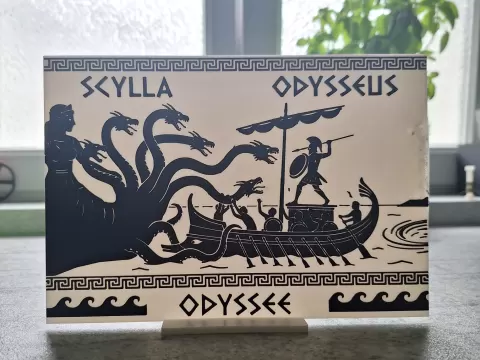 Odysseus battling Scylla