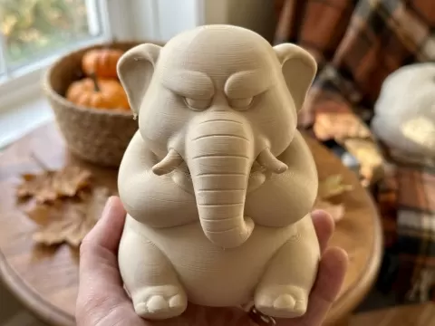 Angry Elephant with Crossed Arms