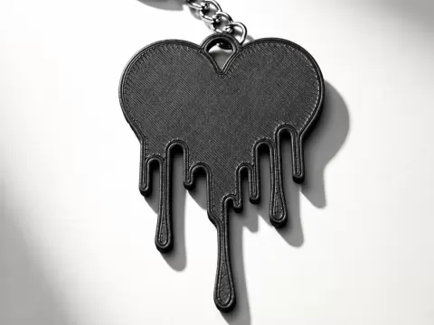 Melted Heart Keychain