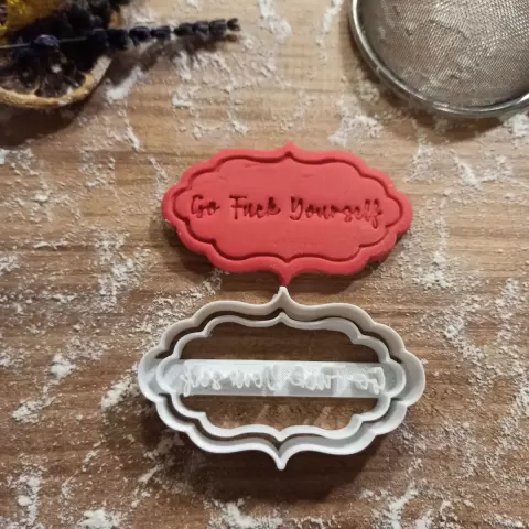 Rude Cookie Cutter; Go F*ck Yourself, for Mean People, Adults Funny Cutter