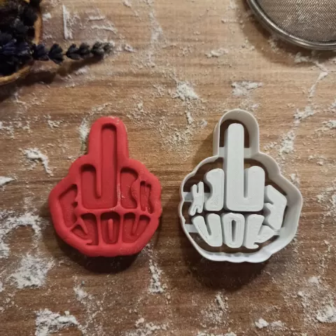 Rude Middle Finger Cookie Cutter; F*ck You, for Mean People, Insult Quote, for Adults Funny & Humour