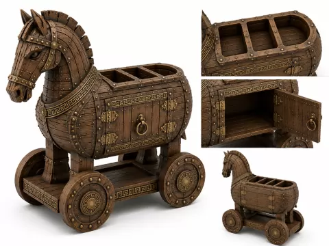 Trojan Horse Desk Organizer