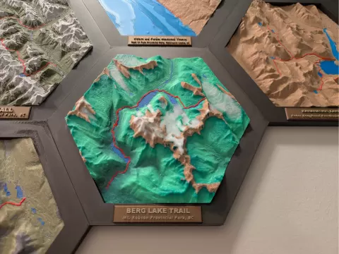Hex Topo Map (Berg Lake, BC Canada)