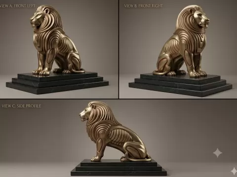 Art deco relief Lion