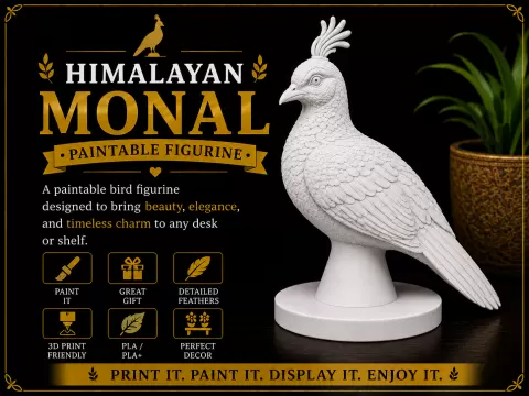 Paintable Himalayan Monal Figurine – Bird Decor