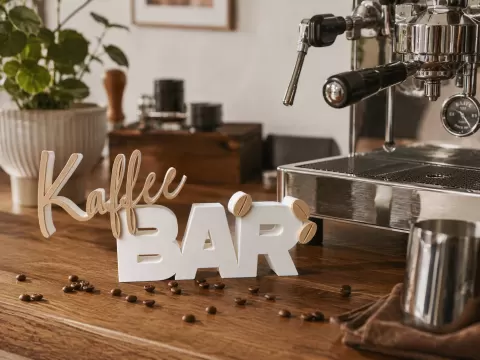 Kaffee-Bar – dekorativer Schriftzug