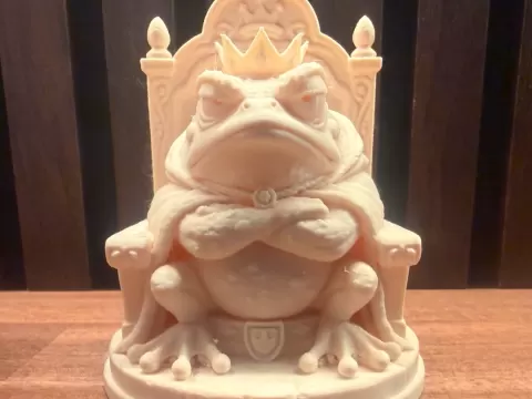 Grumpy Frog King Sculpture