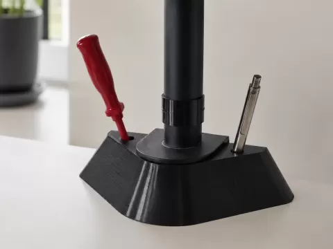50 mm Monitor Arm Riser with Dual Pen Holders