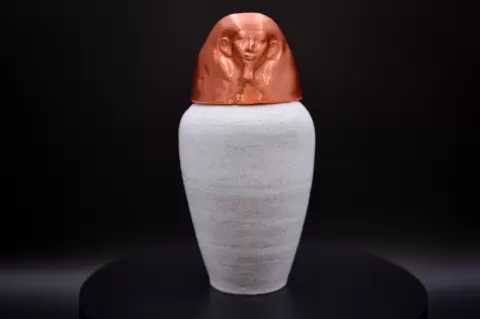 Ancient Egyptian Canopic Jar with Removable Lid Recreation