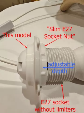 E27 ceiling adapter with thread