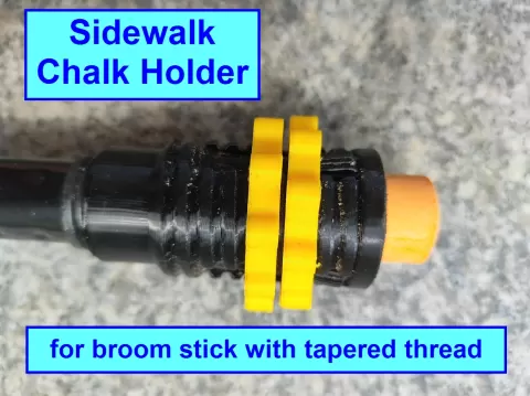Sidewalk Chalk Holder for Broom Stick