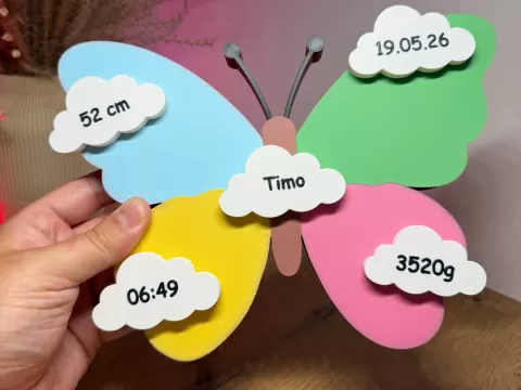 Personalized Butterfly Gift – Custom Birth Memory