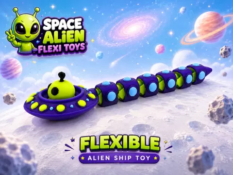 Articulated flexi toy - Alien ship toy