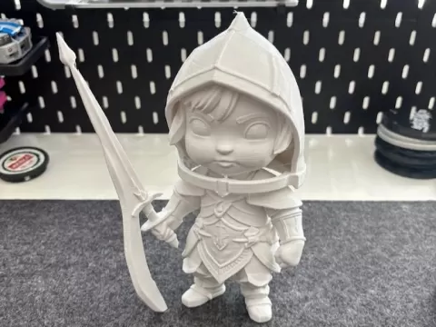 Chibi Warrior in Armor | Fantasy Adventure Print!