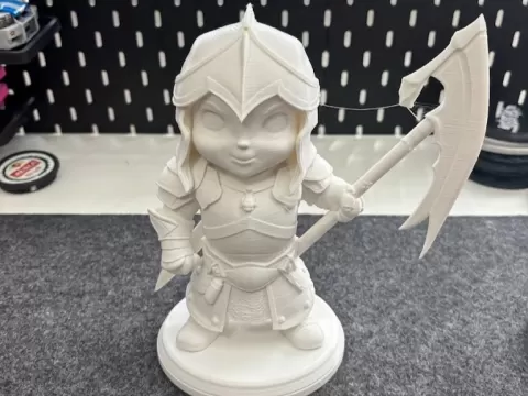 Cute Chibi Warrior Smile: Shielded Mini Battle