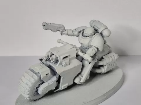 Sci-Fi Assault Biker with Pistol and Sword