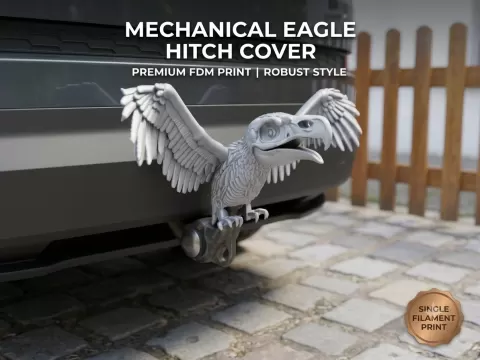 Mechanical Eagle Trailer Hitch Cover