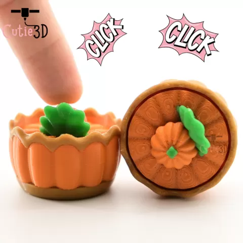 Cutie3D Thanksgiving Pumpkin Pie For Food Lovers Keycap Fidget Clicker Keychain - Cute Backpack Keychain by Cutie3D