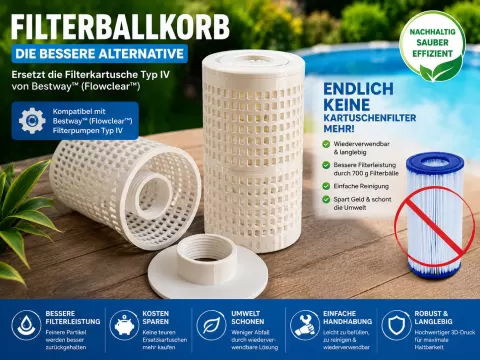 Version 2: Bestway Größe IV / 4 Filterball-Korb