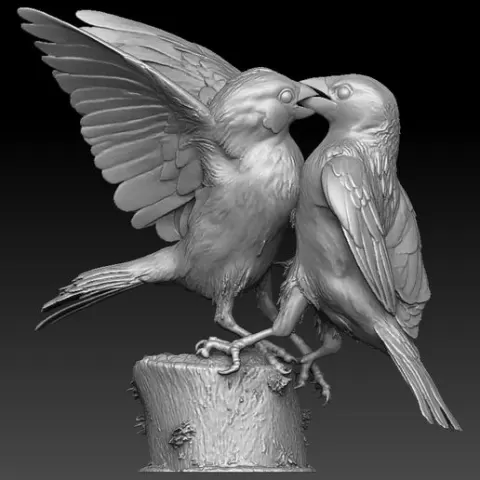 sparrows kiss