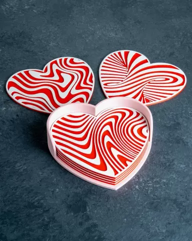 Heart Illusion Coasters