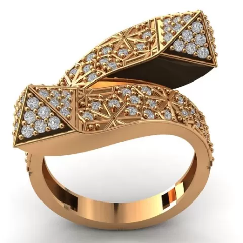 Women Rings Modern Filigree Double Head Rings Jewelry Women Ring STL 3DM PrintReady