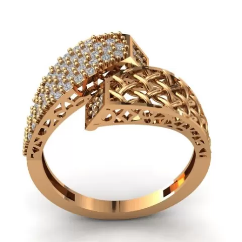 Women Rings Modern Filigree Double Head Rings Jewelry Women Ring STL 3DM PrintReady