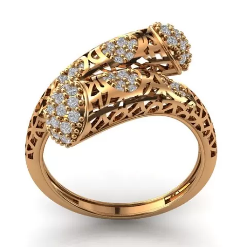 Women Rings Modern Filigree Double Head Rings Jewelry Women Ring STL 3DM PrintReady
