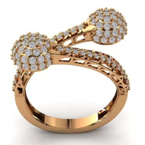 Women Rings Modern Filigree Double Head Rings Jewelry Women Ring STL 3DM PrintReady