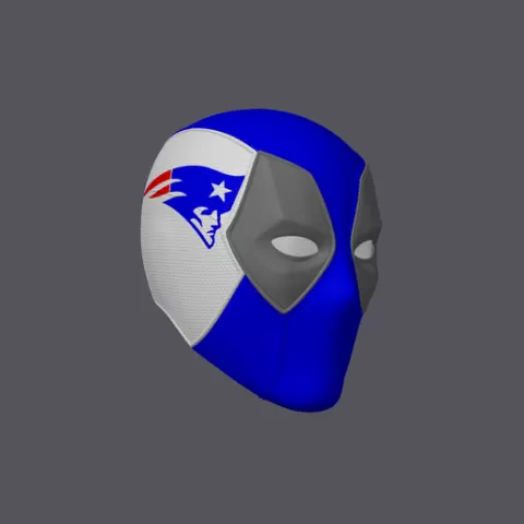 Deadpool Helmet with Patriots Football logo (Adult wearable)