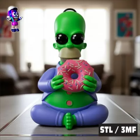 Alien Homer Meditating