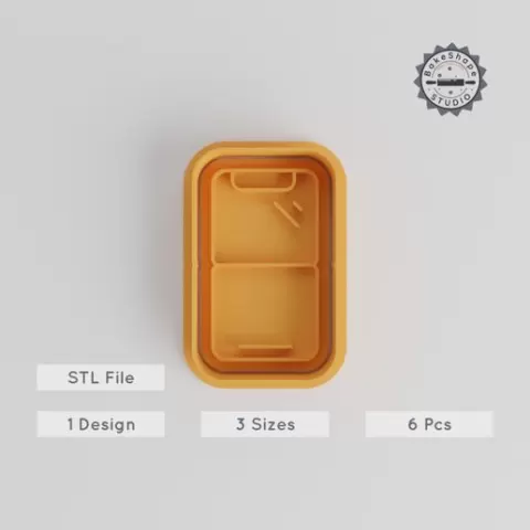 Flip Smart Phone Shape Cutter Stamp Set, Perfect for Cookies & Fondant, 3 Sizes S/M/L, 6 Pieces