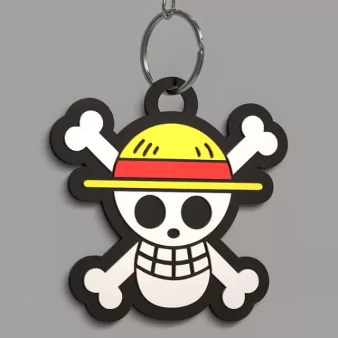 one piece skull keychain