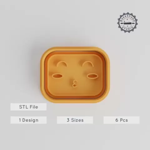 Kawaii Face Shape Cutter & Stamp Set, Perfect for Cookies & Fondant, Includes S/M/L Sizes, 6-Piece Collection