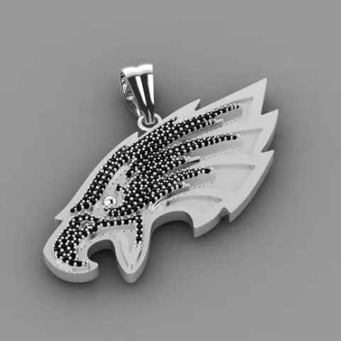 eagle head pendant with diamond