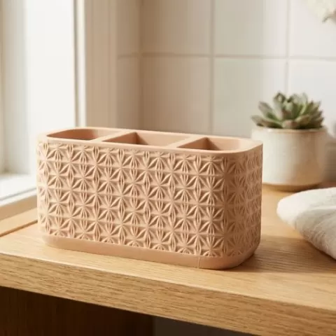 Textured Desk Organizer – Storage with Geometric Pattern