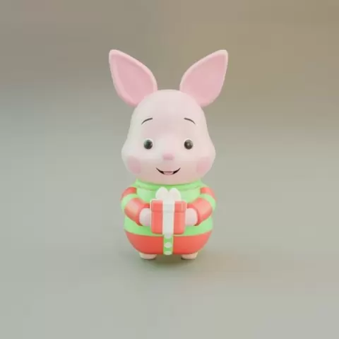 CHRISTMAS PIGLET FIGURE