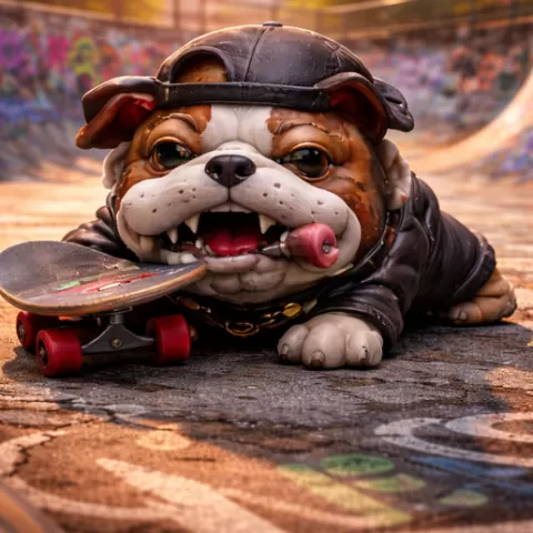 Coleccion Animales Callejeros BULLDOG SK8 – El Perro Skater 3/5