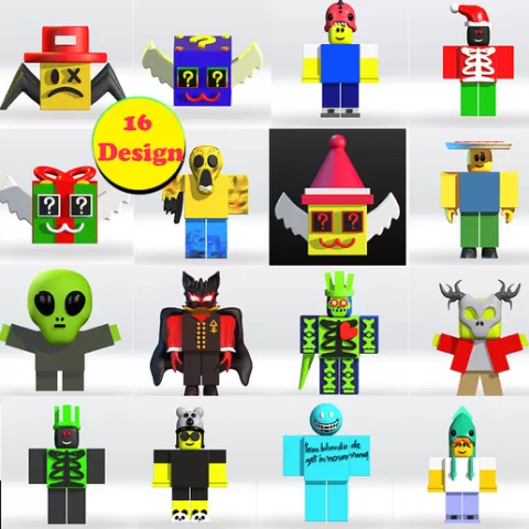 Bundle Roblox Pincushion 1x1x1x1, Noobini Pizzanini, Nos, Creamer John Doe, Cultist Roblox 3D Model STL MultiPart No Support