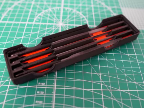 4 Piece Needle File Set Gridfinity Bin