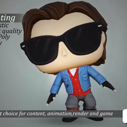 Pop-Style Movie Hero - Printable 3D Miniature (Focuses on the art style)
