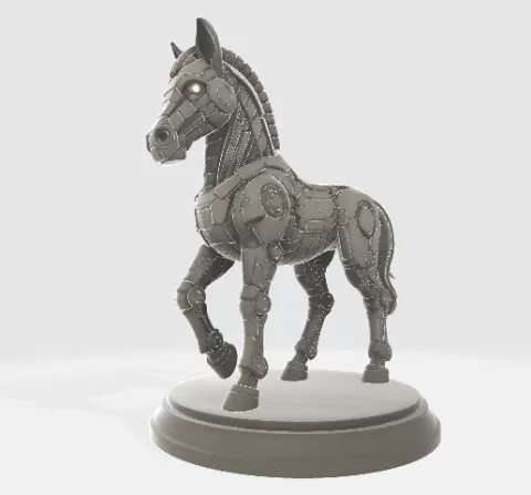 Steampunk style horse - symbol of the year 2026. Horse 2026. New year