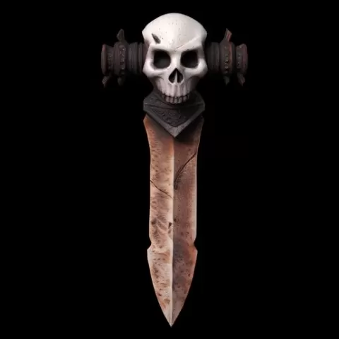 DAGGER 1- AZTEC BONE DAGGER | By LowPoly Mesh