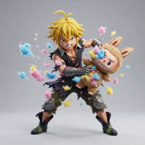 Meliodas and a Labubu Night Light