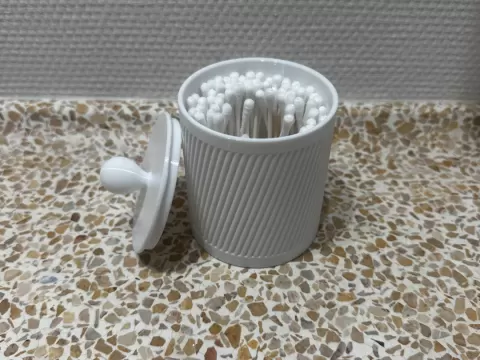 Modern Cotton Swab Holder with Removable Divider
