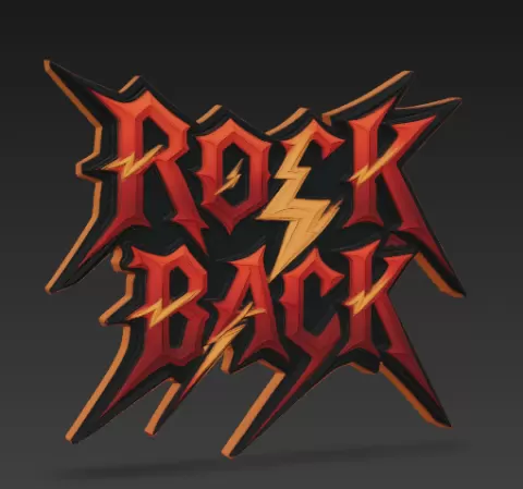 ROCK BACK - Decorative Rocker Logo